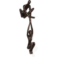 Danya B. Zd16169 Contemporary Metal Shelf D?Cor - Bronze Sculpture - Man Lifting Woman From Ledge