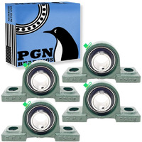 Pgn Ucp206-20 Pillow Block Bearing - Pack Of 4 Mounted Pillow Block Bearings - Chrome Steel Bearings With 1 1/4"" Bore - Self Alignment