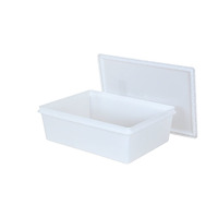 Continental Plastics Fish Tubs/Food Storage Bins 25Lb 11.5"" X 15.5"" X 5""  Pack Of 10 Deep Bases With Lids