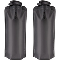 Vapur Flexible Collapsible Wide Mouth Anti-Bottle With Detachable Carabiner  34 Ounce  Blackout  Pack Of 2