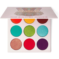 Juvia's Place Palette The Zulu - Turquoise  Red  Purple  Shades Of 9  Colorful  Vivid  Vibrant Palette  Pigmented Makeup Palette Color & Shine