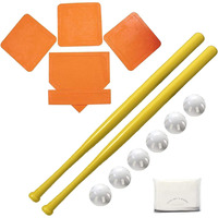 Wiffle Ball 6 Baseballs Official Size - 6 Pack Ball 32"" Bats 2 Pack  Orange Throw Down Bases (5 Piece)
