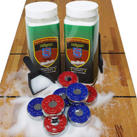 Shuffleboard Pucks W/ 2 Cans Shuffleboard Wax  Mini Dustpan And Brush For Shuffleboard Table  Complete Shuffleboard Accessories Bundle (2 1/8"" (53Mm)  Medium Speed)