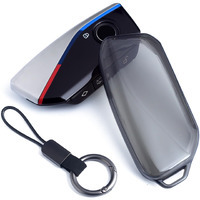 Mihumimo Car Key Fob Cover Case Keychain Compatible With Bmw X1 X2 X3 X5 X6 X7 530I 540I 740I Ix Xm I5 I7 2023 2024 2025 Transparent Black