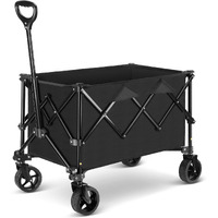 Trolley Wagon Cart With Wheels Rolling Cart 140L Capacity For Outdoor Sports  Shopping  Camping And Gardening