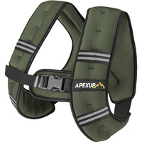 Apexup Weighted Vest With 5Lbs/10Lbs/15Lbs/20Lbs/25Lbs/30Lbs Weights And Reflective Stripe  Weight Vest Men Women For Workout  Strength Training  Running (Green  5Lbs)