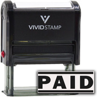Paid Self Inking Rubber Stamp (Black) - X-Large