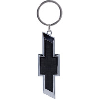 Plasticolor 004577R01 Chevrolet Textured Black And Chrome Bowtie Enamel Key Chain