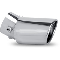 Dsycar Universal 1.5-2.25 Inch Adjustable Inlet Exhaust Tips  Bolt-On Design Chrome Plated Stainless Steel Exhaust Tailpipe Tips (Silver Curved)
