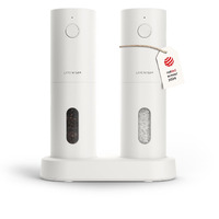 Lars Nysm Electric Salt And Pepper Grinder Set I Automatic Salt And Pepper Mills With Adjustable Ceramic Grinder I Usb Rechargeable Electric Spice Mill Set (Pure White)