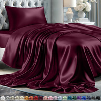 Decolure Satin Bed Sheets - 3 Piece Luxury Silky Twin Size Bedding Set - Softer Than Silk  Wrinkle-Free With 15  Deep Pocket Fitted Sheet  Perfect For Hair & Skin  Gifts For Women (Rosewood)