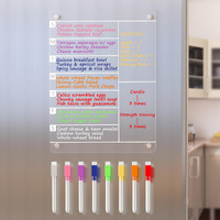 Neatsure Acrylic Magnetic Meal Planner Menu Board For Kitchen Fridge W/ 8 Markers  Clear Refrigerator Weekly Dry Erase Calendar Planning Noteboard To Do/Grocery/Shopping List/Chore Chart/  12""X9""