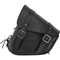 Motorcycle Saddle Bags Synthetic Leather Motorcycle Solo Swing Arm Bag For Softails Sportsters Choppers Waterproof Side Bags For Motorcycle (Left Side  Black  10"" X 10.5"" X 4"")