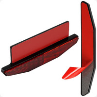 Evermotor Motorcycle Trapezoidal Rear Reflector - Self-Adhesive Warning Sticker With Aluminium Plate  High-Visibility Safety Reflectors For Motorcycle  Bicycle  Scooter  Atv - Waterproof  2 Packs