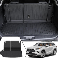 Joularise Cargo Mat With Backrest Mat 2-In-1 For 2020-2024 2025 Toyota Highlander Car Mat Accessories  All Weather Tpe Interior Cargo Liner With Seat Back Cover(20-25 Highlander-2 In 1 Trunk Mat)