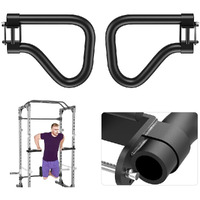 Seleware Solid Dip Bar Attachment For 2"" X 2"" With 1/2"" Hole Power Cage Squat Rack  Set Of 2 Dip Bar Multi-Grip Handles For Strength Training