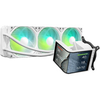 Tryx Panorama Se 360 Argb White 360Mm Aio Rotatable 6.5'' Amoled Curved Screen 3D Anamorphic Effect Customizable Aio Cooler 360Mm White Asetek Adela 280W Tdp Intel Lga 1851/1700/1200/115X Amd Am5/Am4