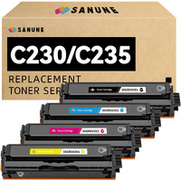 Sanune C230 C235 High Yield Toner Cartridge With Chip Replacement For Xerox 006R04391 006R04392 006R04393 006R04394 Black Cyan Magenta Yellow For Xerox C230 C230/Dni C235 C235/Dni Printer Ink (4 Pack)