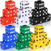 Seenelling 36 Piece 19Mm Casino Theme Party Dice Sets Acrylic Large D6 Dice Bulk Opaque Dice For Casino Theme Party Board Games Birthday Party Supply(Classic Color)