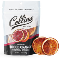 Collins Dehydrated Blood Orange Cocktail Garnish Slices  1.3 Oz - Made In Usa - Perfect For Negronis  Margaritas  Mocktails & Desserts - Premium Drink & Food Garnish - 1.3 Oz