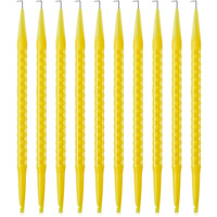 Daifunli 10 Pcs Probe Pick Spudger Nylon With L-Shaped Wire Hook 7 "" Length For Telecom Data Communication And Alarm Installers Tools(Yellow)