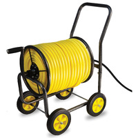 Real Hose Storage Garden Hose Reel Cart  4 Wheel Holds Up To 250 Ft Of 5/8 Hose  Garden Water Hose Carts With 4 Wheels  Metal Water Hose Reel Cart For Outside Backyard  Garden  Or Lawn