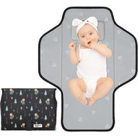 Baby Portable Changing Pad Travel - Waterproof Compact Diaper Changing Mat With Built-In Pillow - Lightweight & Foldable Changing Station  Newborn Shower Gifts