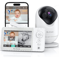 Dr.Care Vistaview Lite Rb Smart Wifi Baby Monitor - 4  720P Split Screen & 1080P Camera App Control  Motion Alerts  2500Mah Removable Battery  Hd Night Vision  2-Way Talk  Multi-User  Triple Security