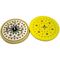3M Clean Sanding Soft Disc Pad 20425  Hook And Loop Attachment  6' Diameter X 1/2' Thick  3/4' Center Hole Diameter  5/16'-24 External Thread  25 Holes  Yellow (Pack Of 1)