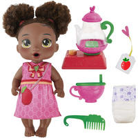 Baby Alive Bubbly Tea Party Berry Boo Doll With Teapot Accessories  Black Hair  11 Inches  Toys For 3 Year Old Girls And Boys & Up