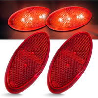 Command Electronics Oem 12V Led Rv & Trailer Oval Clearance Light With Built-In Reflex - Made In Usa - Surface Mount - Red - 2-Pack