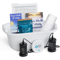 Ionic Foot Bath Detox Machine - Foot Spa Bath For Home Use - Free Regain Health & Vitality Booklet & Brochure - 2 Arrays  20 Basin Liners  Detox Sea Salt  Basin 12Qt