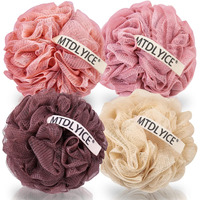 Mtdlyice Loofah Sponge  Xxl Large Loofah 100G 4 Pack  Bath Sponge Soft Mesh Shower For Men  Body Scrub  Shower Pouf Bath Accessories  For Body Wash  Soap (Red Soil)