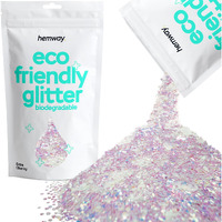 Hemway Eco Friendly Biodegradable Glitter 100G / 3.5Oz Bio Cosmetic Safe Sparkle Vegan For Face  Eyeshadow  Body  Hair  Nail And Festival - Extra Chunky (1/24"" 0.040"" 1Mm) - Mother Of Pearl Iridescent