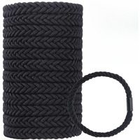 Wdgrow Large Braided Mens Hair Ties  For Longhairs Men Bun Thick Black Pony Tails Ties For Women Guys  Bracelet Hair Tie For Thick And Thin Hair 12 Packs Durable (Black)