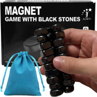 Magnet Game With String Travel Size - Magnetic Chess Set With Stones For Family Night - Fun Portable Two Player Magnet Rocks For Teens - Magnetic Games For Adults And Kids