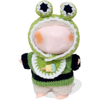 Clothes For Labubu 17Cm Labubu Accessories Crochet 3 Piece Set Outfits For Labubu(Frog)