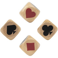 Wooden Trump Marker Dice 4Pcs Trump Indicator Clear Big Size Euchre Cube For Euchre Player Great Tools For Euchre Pinochele Playing Cards Make A Great Gift For Your Favorite Bridge Or Euchre Player