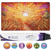 Mtg Magic The Gathering Playmat 24X14 Inches  Original Art  Non-Slip Tcg Playmat With Rubber Bottom & Stitched Edges  Commander Tcg Rollable & Foldable Card Mat (White)