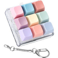 Axlksia Keyboard Fidget Toy  Fidget Clicker Keyboard Fidget Keychain  Button Fidget Gifts For Adults To Relieve Stress And Pass Time (Colorful) (Style C)