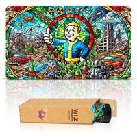 Wizcraft Gaming Paramint Stained Glass Fallout (Stitched) - Fallout  Mtg Playmat - Compatible With Magic The Gathering Playmat - Play Mtg  Yugioh  Tcg - Original Play Mat Art Designs & Accessories