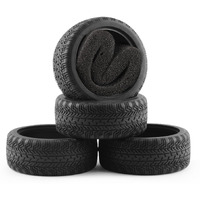 Shaluoman 4 Pcs Soft Rubber Tires With Foam Insert For 1/10 1/12 Traxxas Hsp Hpi Tamiya Tt02 Touring Drift Rally Car 65Mm Rc On-Road Tires