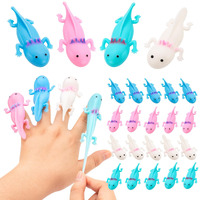 Kxcoftxi 20Pcs Axolotl Party Favors  4 Colors Axolotl Rubber Toy  Axolotl Toy For Gifts  Christmas Finger Slingshot Novelty Toys  Axolotl Party Decorations For Novelty Toys And Amusements