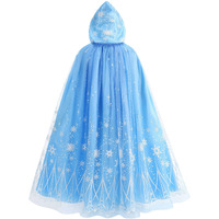 Purfeel Girls Cape For Elsa Dress Up Kids Hooded Cloak Costume Blue 3-6Years