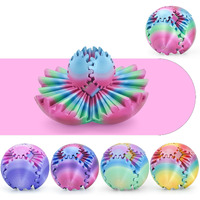Gear Ball 3D Printed Fidget Toys For Adults Kids Stress Relief Gear Sphere Spin Cube Gearsphere Anxiety Relieving Desk Toy Gifts For Easter Birthday (Green Purple  2.3 Inch)