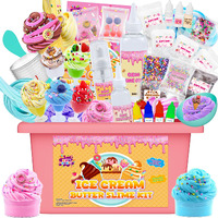 Mini Ice Cream Slime Kit For Girls  Fluffy Butter Slime Making Kit  Diy Slime Kit With 30+ Pieces For Ages 8-12  Fun Holiday Gift Idea For Birthday & Easter
