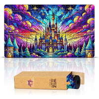 Wizcraft Gaming Paramint Lorcana Stained Glass Castle (Stitched) - Lorcana Playmat - Lorcana Mat  Lorcana Game Mat - Non-Slip Rubber With Zones - Lorcana Accessories