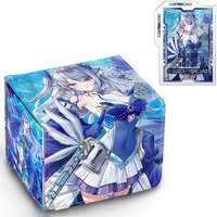 Sabermaster Card Deck Box Fits For Ygo Mtg 100+ Card Storage Box Trading Games Pu Leather Storage Premium Deck Case (Tearlaments)