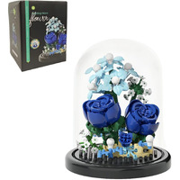 Wulobooi Blue Rose Flowers Micro Bricks Building Set With Dust Cover Artificial Flowers Botanical Collection For Home Decor  Creative Gifts For Adults Women Boys Girls 270 Pieces