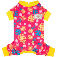 Kyeese Dog Pajamas For Summer Quick-Dry Mesh Pjs For Small Dogs Breathable Pet Costume Lightweight Pet Onesie Comfy Doggie Clothes Uv-Protective Jammies Pineapple Pattern  X-Large